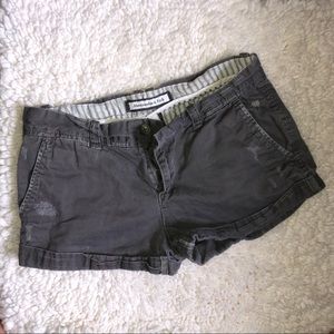 Abercrombie & Fitch distressed gray khaki shorts